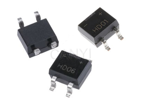 0.8A 600V Glass Passivated Smd Schottky Bridge Rectifier Mini DIP HD01~HD06 Low Forward Voltage Drop In Molded Plastic
