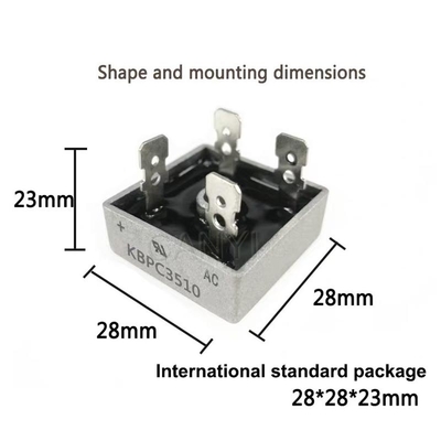 50 Amp 1000V Bridge Rectifier Through Hole Plastic KBPC Heat Sink High Voltage Bridge Rectifier