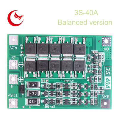 3S-40A 18650 18uA BMS Printed Circuit Board Assembly