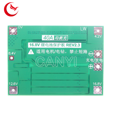 4S40A 18650 BMS Led Pcb Board Assembly 105mA For Battery Charger