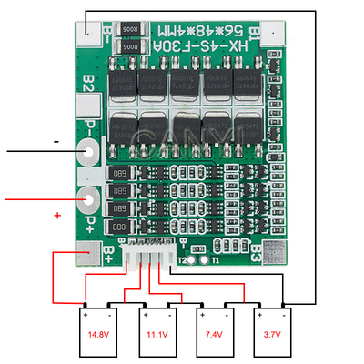 14.8V Li Ion Lithium 18650 Battery PCB Protection Board 4S30A