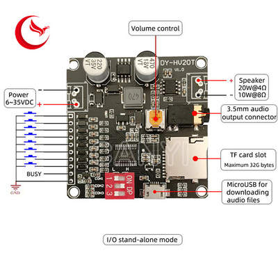 DY-HV8F DY-HV20T 12KHz Voice Playback Pcb Board 10W 20W