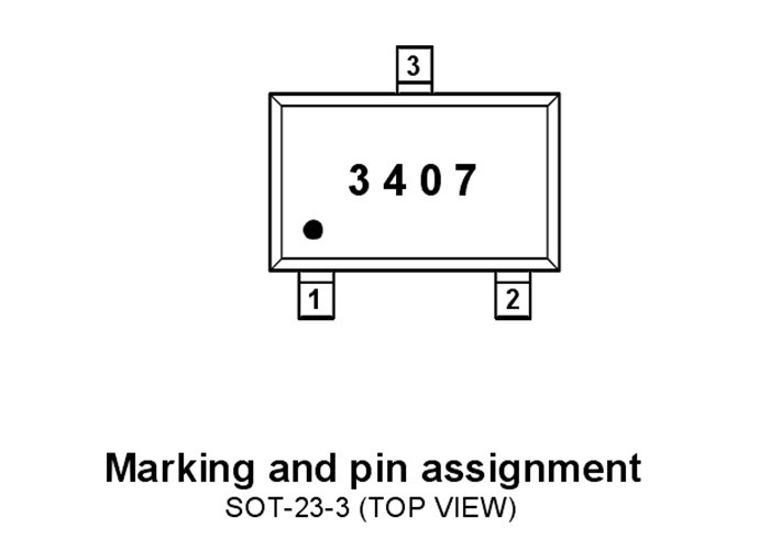 Surface Mount MX3407 High Power Transistor P - Channel Type RoHS Certificated