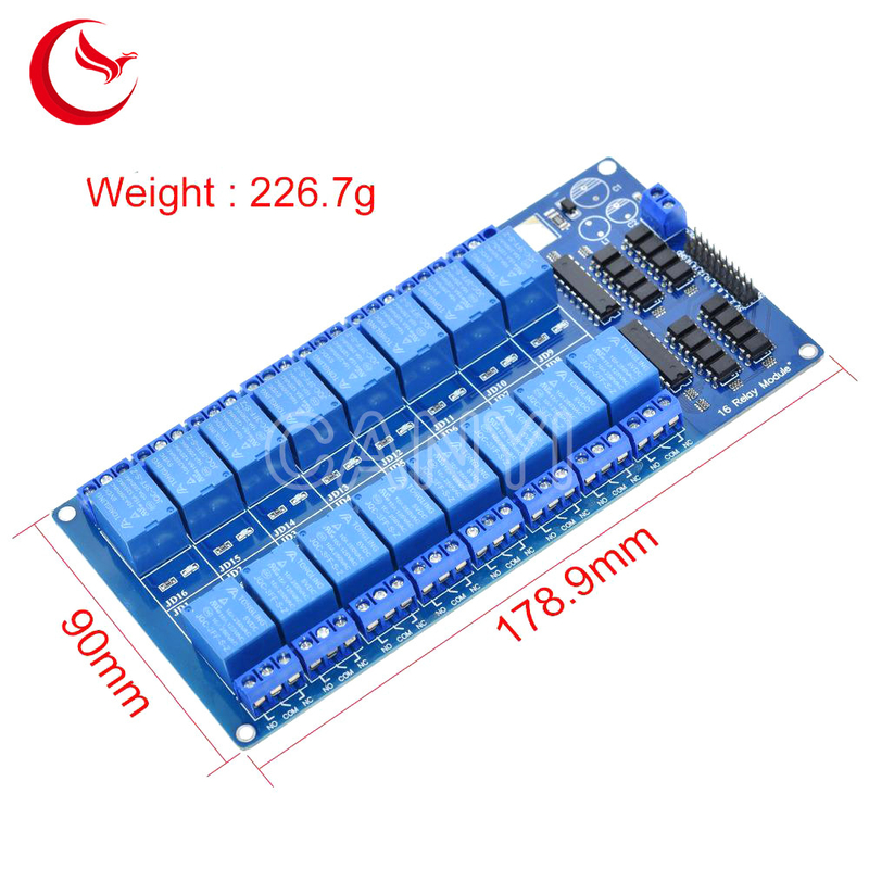 pcb assembly 5V 16 Channel Relay Module for arduino ARM PIC AVR DSP Electronic Relay Plate Belt optocoupler isolation