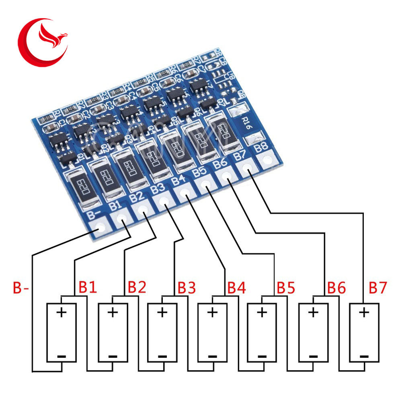 7S 29.4V 4.2V Balance Function Protection Board 66mA 7S Li-ion Lipo Battery Lithium 18650 Batteries Balanced Module