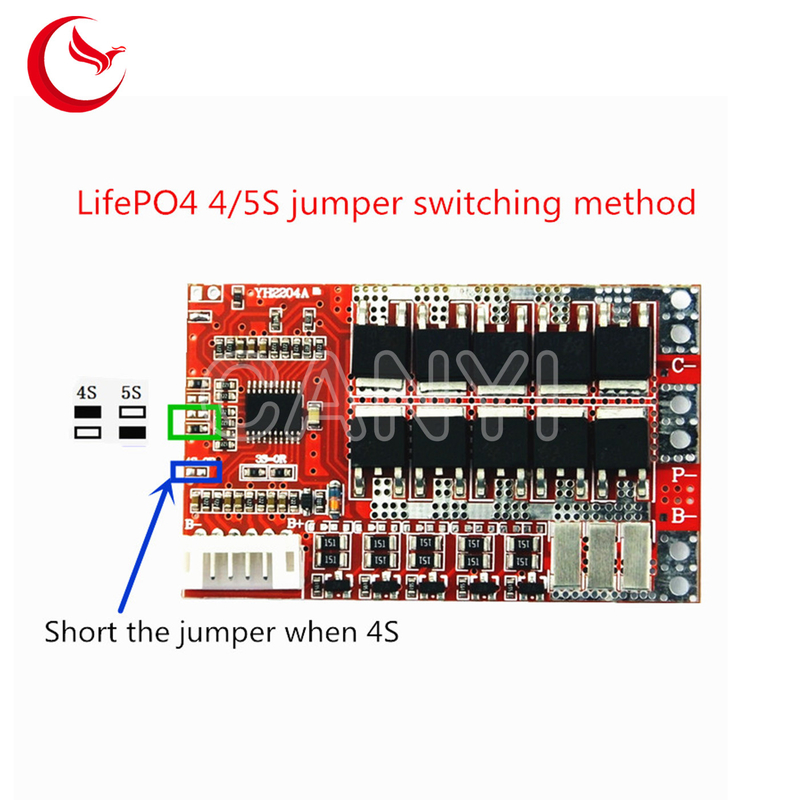 3S 4S 5S 50A BMS Board 55A 3.7V Lithium battery protection board 3.2V iron phosphate LiFePO4 battery BMS board